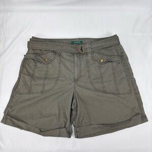 Ralph Lauren Green Cargo Shorts Cotton. Very Nice Condition. Cool Look! Size 14